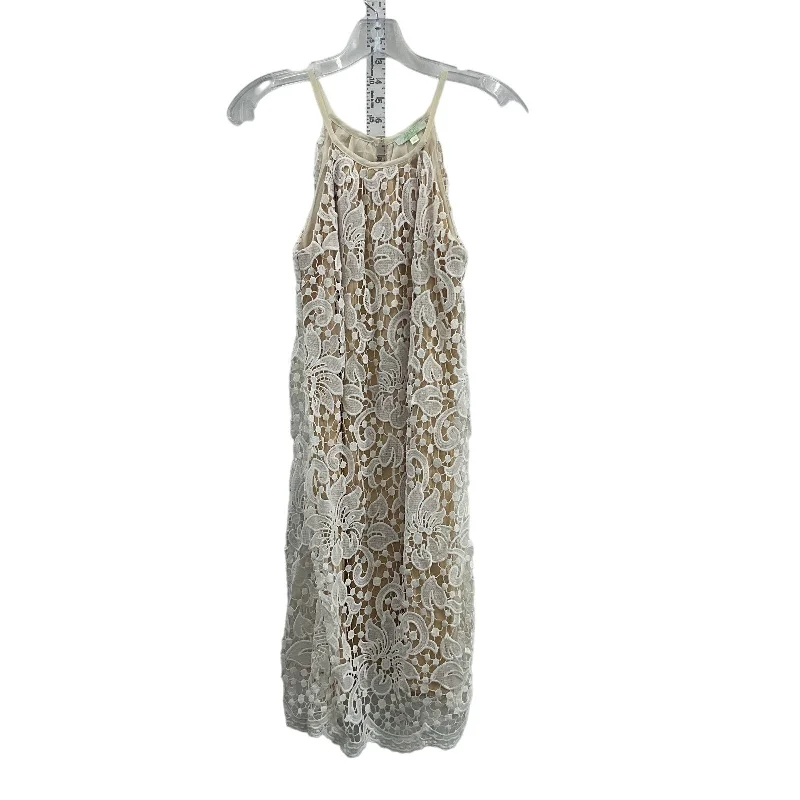 Limited Availability Jade Beige White Macrame Womens Long Sundress, Cotton, XS, Preowned Limited Availability Jade Beige White Macrame Womens Long Sundress, Cotton, XS, Preowned