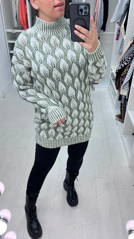 Discount Deals Kapri Leaf Pattern Jumper Dress