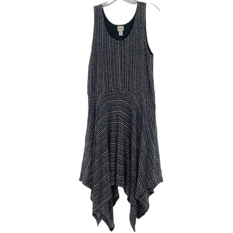 Savings Spectacular Chicos 3 Women's Polyester Petite L Aztec Black/White Hi-Low Tank Dress NWD