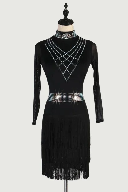 Savings Galore Latin Competition Skirt Professional Latin Skirt Women Long Sleeve Latin Tassel Dress Savings Galore Latin Competition Skirt Professional Latin Skirt Women Long Sleeve Latin Tassel Dress