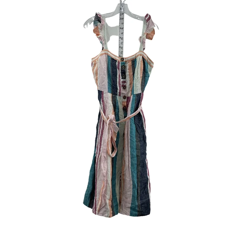 Unbeatable Prices J.Crew Size 4 Linen Fit & Flare Womens Striped Tank Dress Multicolor Preowned