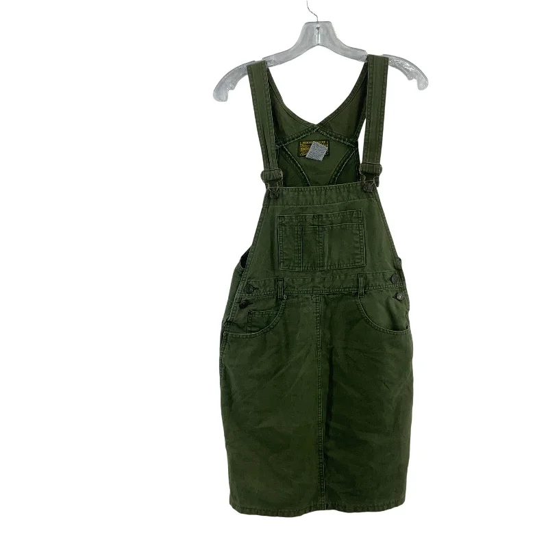 Today’s Deal Squeeze Green Overall Dress Cotton Medium Preowned Short Womens