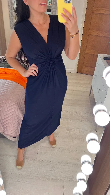 Flash Sale Meggy Plain Twist Knot Super Stretch Maxi Dress