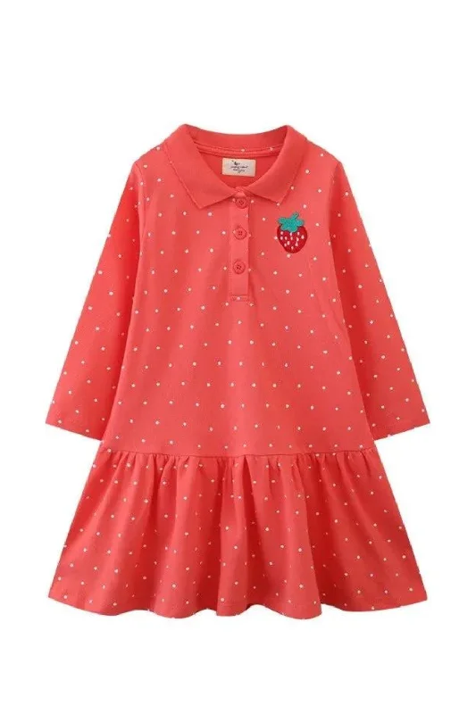 Online Specials Girls Dresses Strawberry Embroidery Baby Clothing For Autumn Spring Kids Party Birthday Gift Online Specials Girls Dresses Strawberry Embroidery Baby Clothing For Autumn Spring Kids Party Birthday Gift