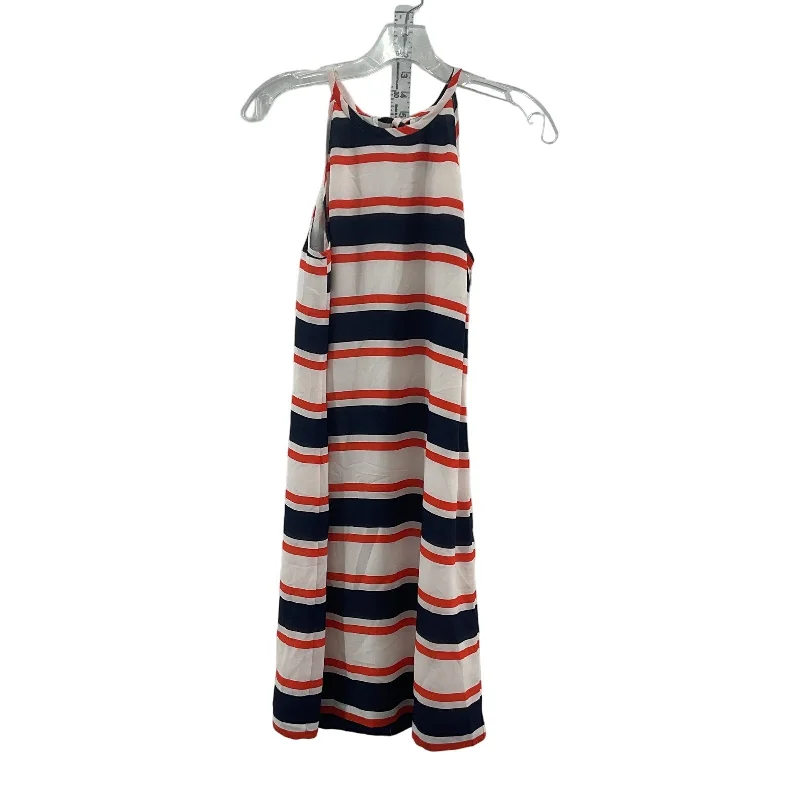 Closeout Sale Banana Republic Blue Red White Striped Womens Sleeveless Shift Dress Midi Size 4