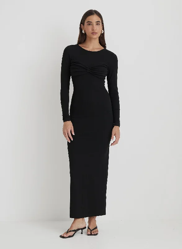 Special Buy Black Bust Detail Maxi Dress- Zofia