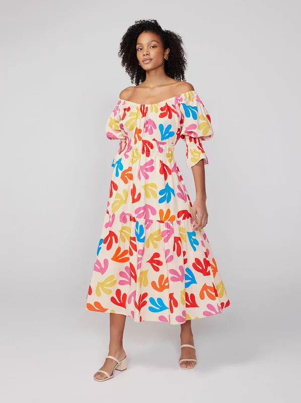 Great Bargains Margot Multi Leaf Print Midi Dress