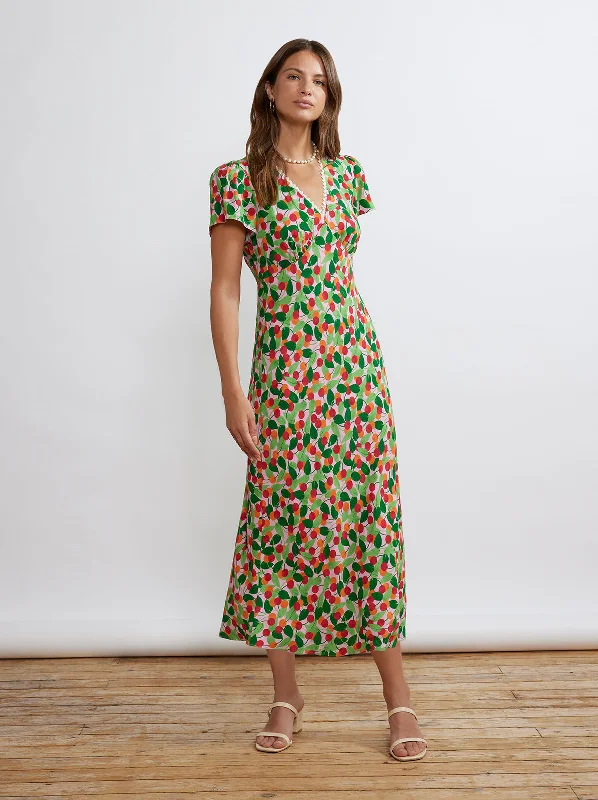 Grand Opening Sale Effie Multi Cherry Midi Dress