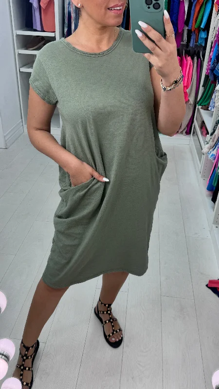 Best Deals Bambina Plain Pocket Midi Dress