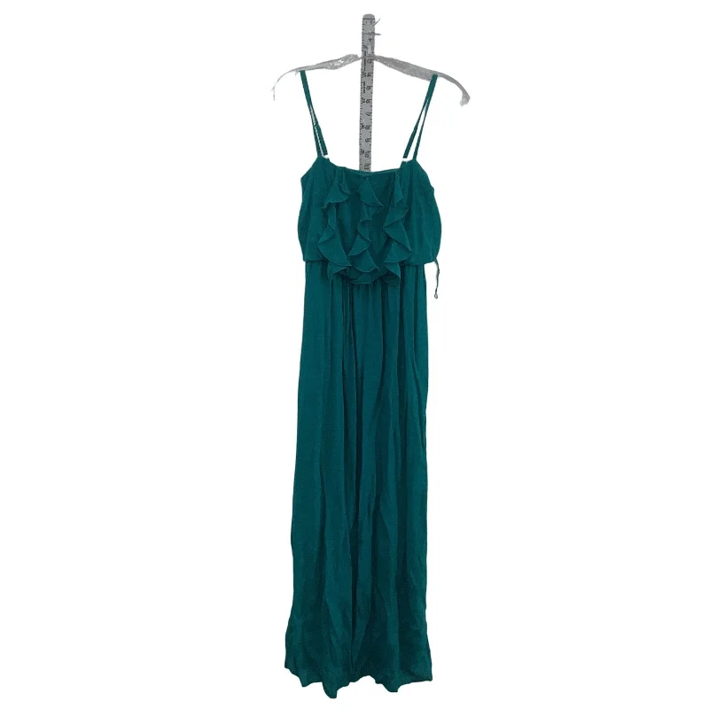 Customer Appreciation Sale IZ Byer Green Women's Formal Ruffled Long Ball Gown Tank Dress, S, Rayon