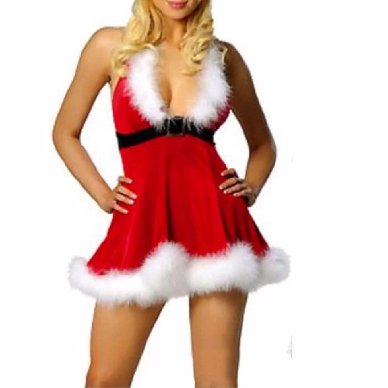 Special Price Women Sexy Christmas Festival  Red Costumes