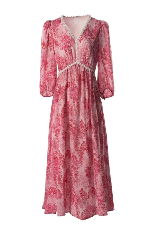Don't Miss Spring Summer Women's Dress Lantern Sleeved Beading Print Bohemian Holiday Midi Dresses Don't Miss Spring Summer Women's Dress Lantern Sleeved Beading Print Bohemian Holiday Midi Dresses