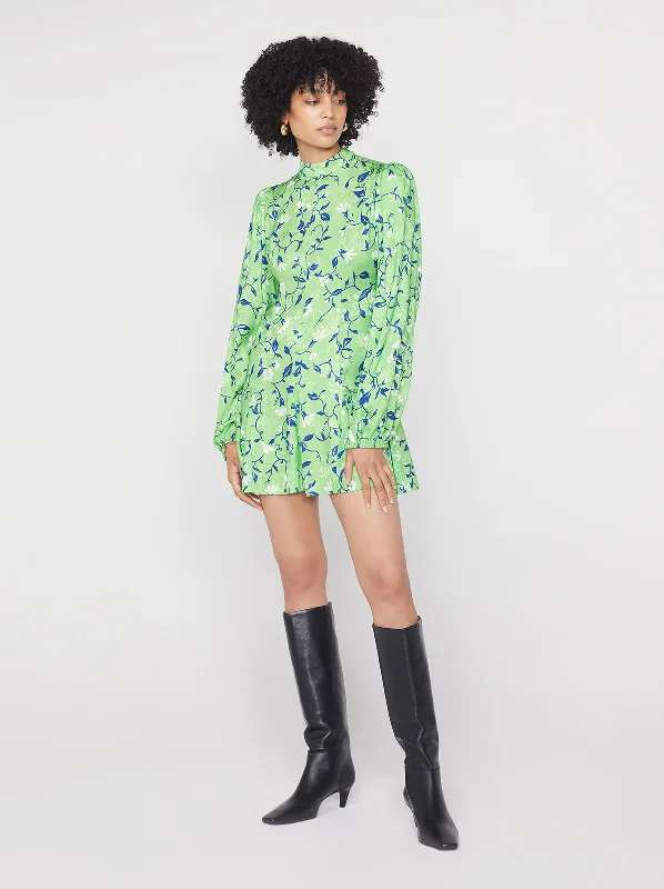 Reduced Prices Doretta Green Vine Print Mini Dress