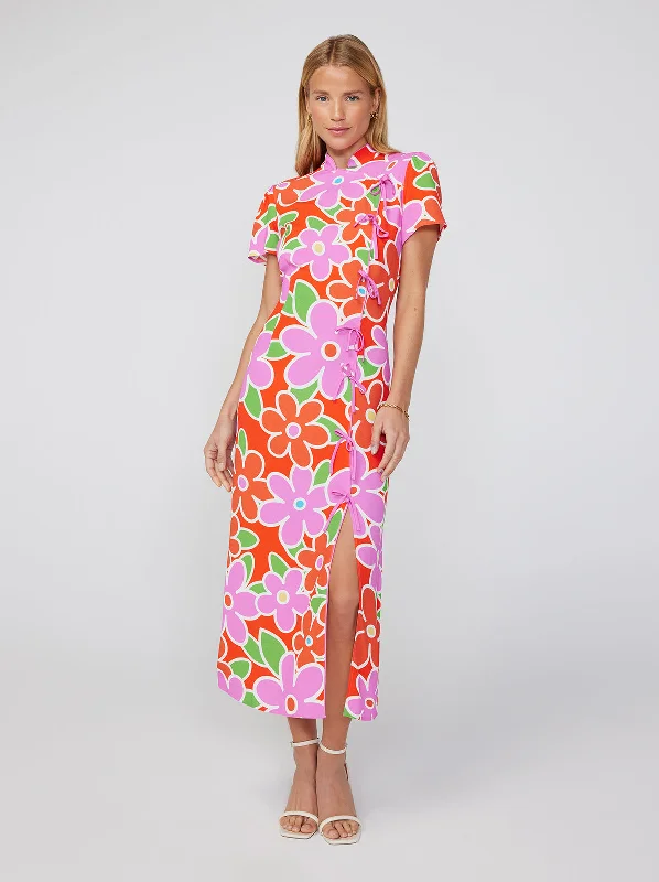 Shop and Save Leia Floral Print Midi Dress