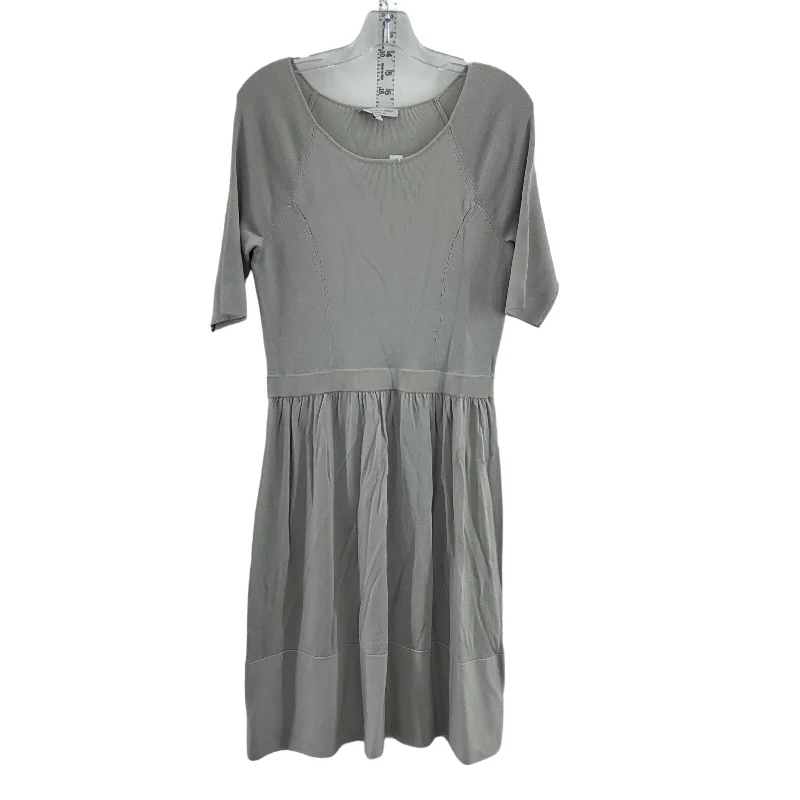 Closeout Adrienne Vittadini Women's Gray Midi Sweater Fit & Flare Dress M NWT