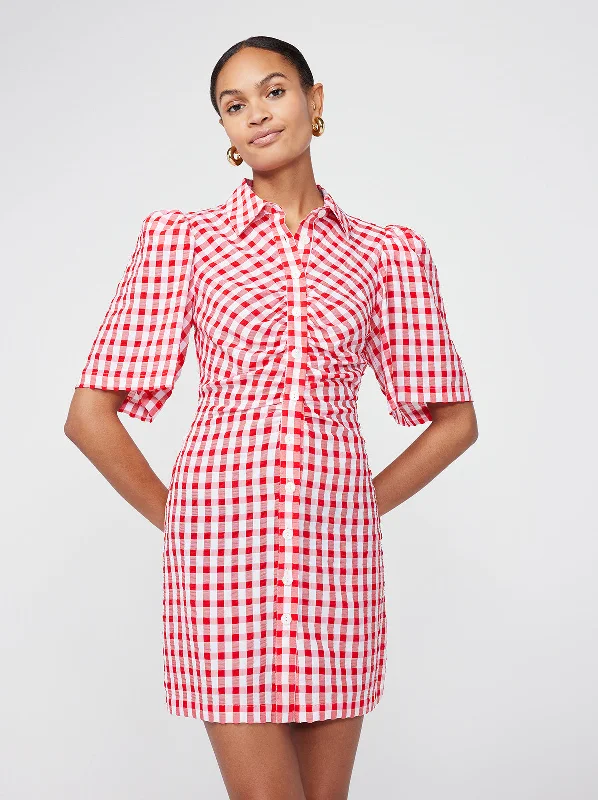 Special Buy Nellie Red Gingham Mini Shirt Dress