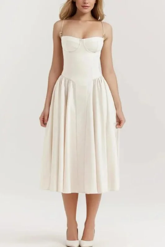 Lowest Prices Slash Collar With Wire Corset Style Low Waist Spliced Ruched Pleated Swing Long Midi Dress Women Bodycon Sling Lowest Prices Slash Collar With Wire Corset Style Low Waist Spliced Ruched Pleated Swing Long Midi Dress Women Bodycon Sling