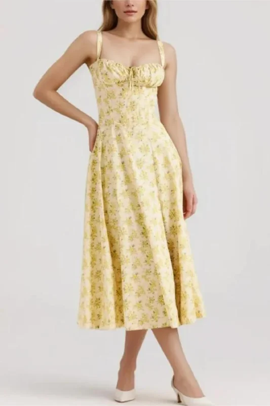 Great Deals Sexy Cross Lacing Up Bandage Back Flower Sling Dress Corset Style Bow Chest Hem Slit Swing Midi Great Deals Sexy Cross Lacing Up Bandage Back Flower Sling Dress Corset Style Bow Chest Hem Slit Swing Midi