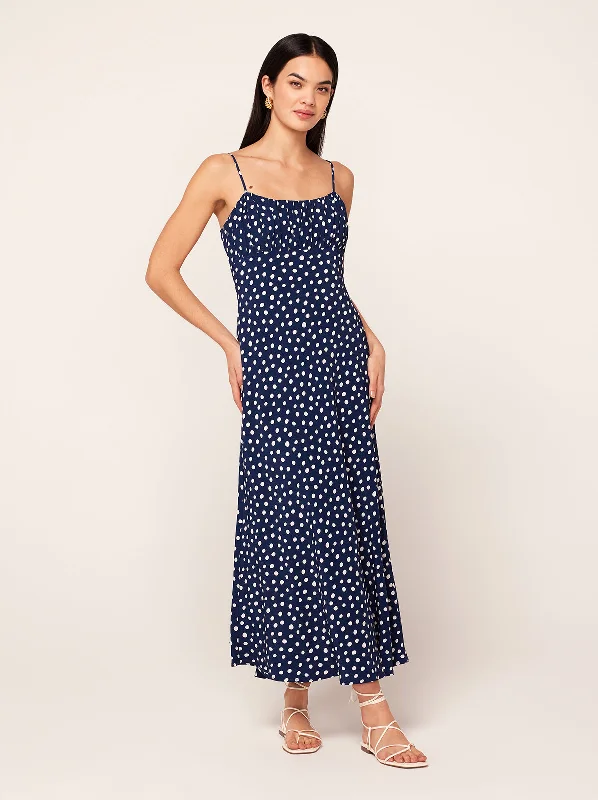 Amazing Deals Velma Mixed Polka Dot Midi Dress