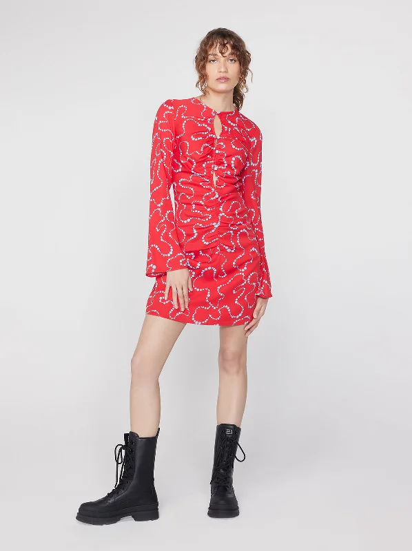 Final Markdown Helga Watermelon Trail Print Mini Dress