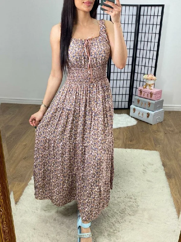 Daily Deals Ramira Elasticated Floral Print Maxi Dress