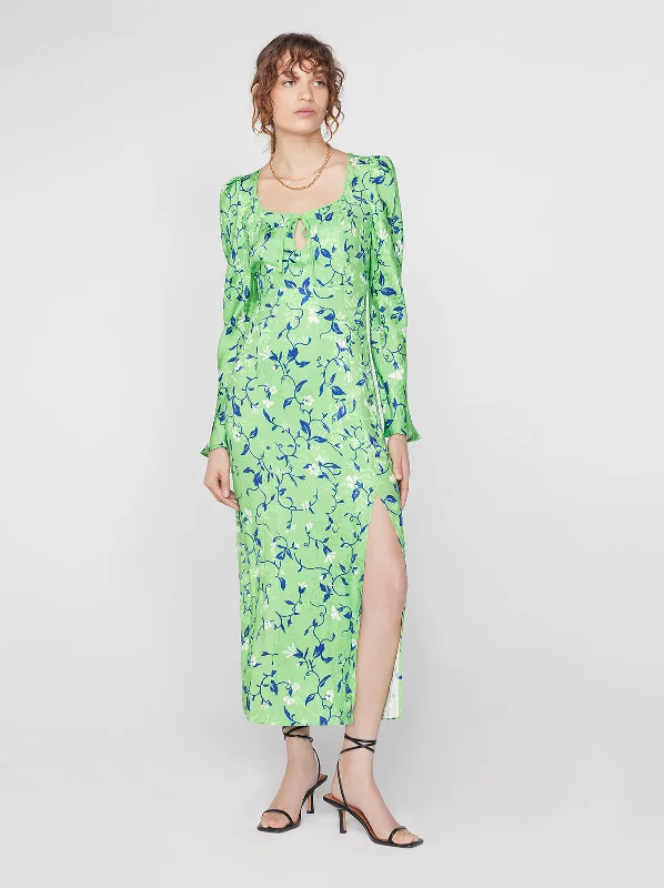 Price Fest Rhonda Green Vine Print Dress