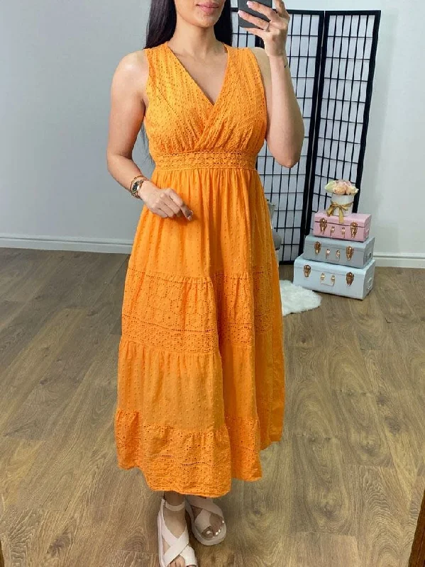 Limited Stock Raquelly Crochet Wrap V-neck Detailed Maxi Dress