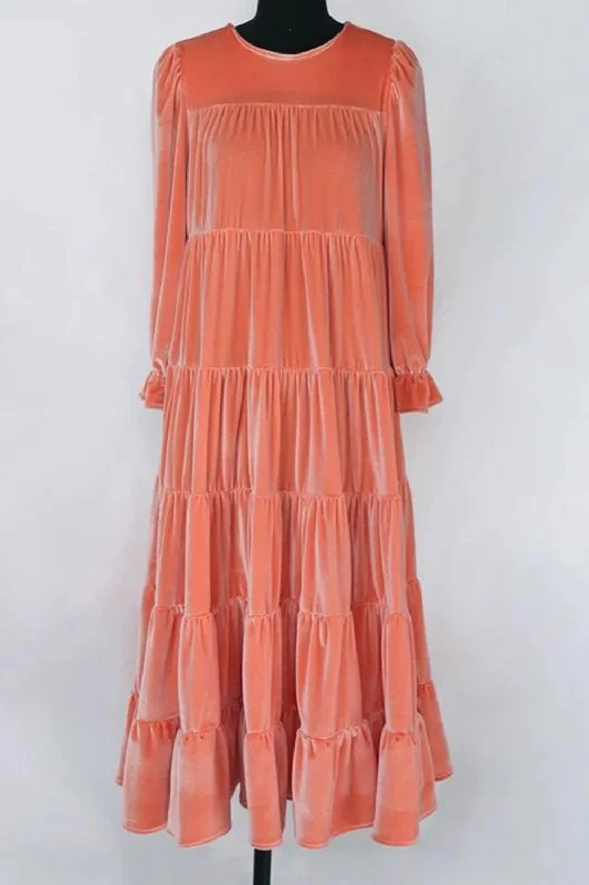 Shop and Save Pleated velvet dress women long dresses for women clothing