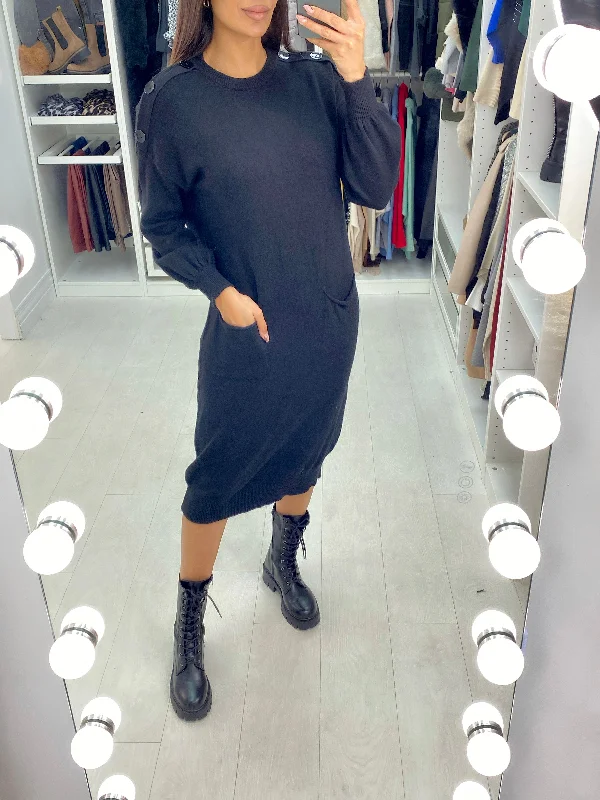 Hurry In Fayla Maxi Button Detail Jumper Dress