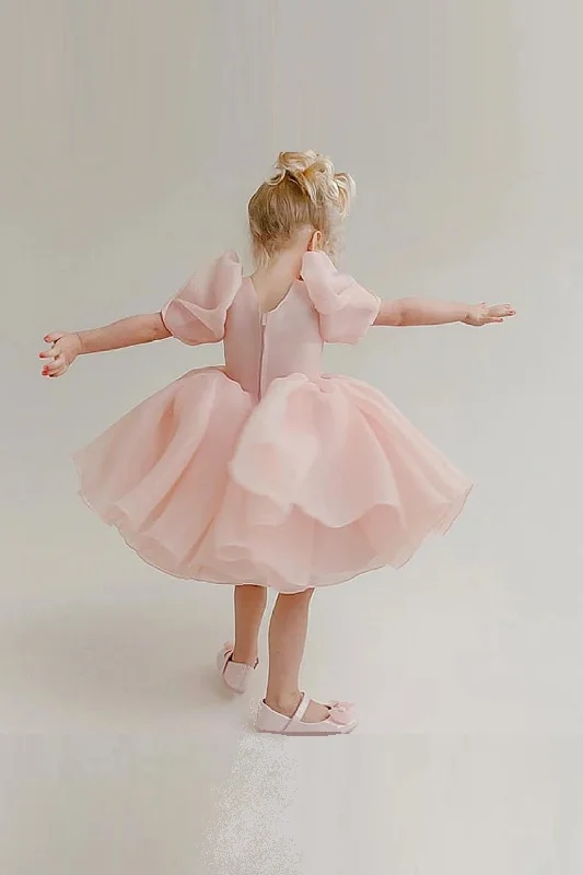 Savings Galore Girls Dress Princess Dresses Flower Girls Performance Gown Puff Sleeve Blush Pink Dress Savings Galore Girls Dress Princess Dresses Flower Girls Performance Gown Puff Sleeve Blush Pink Dress