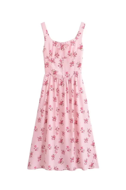 Daily Deals Summer Product Casual Women Wear Square Neck Waist Wrap Dress