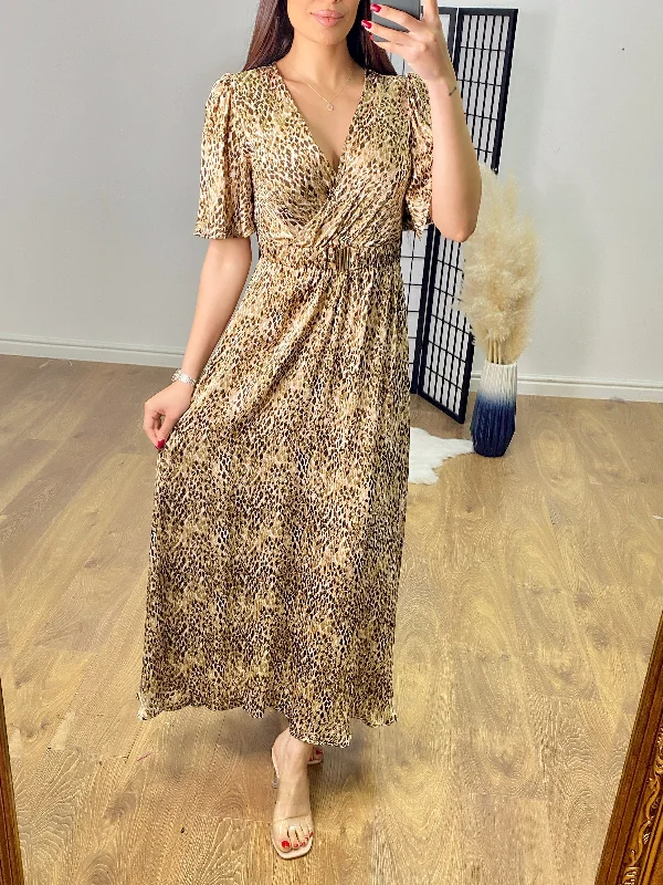 Don't Wait Ariel Mermaid Print Satin Floaty Maxi Dress