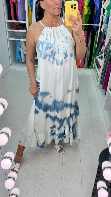 Hot Deal Aspen Tie Dye Adjustable Halter Neck Dress