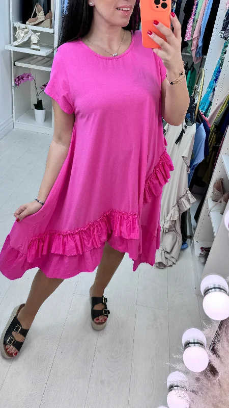 New Deals Emila Oversized Frill Ruffle Jersey Dress