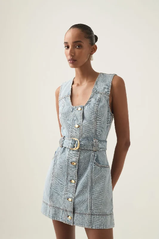 Super Deal Aura Denim Mini Dress