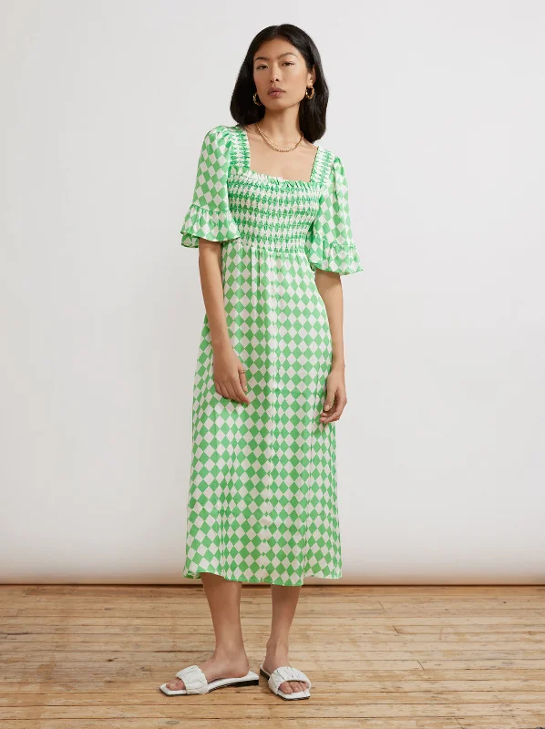 Overstock Sale Arabella Green Checker Dress
