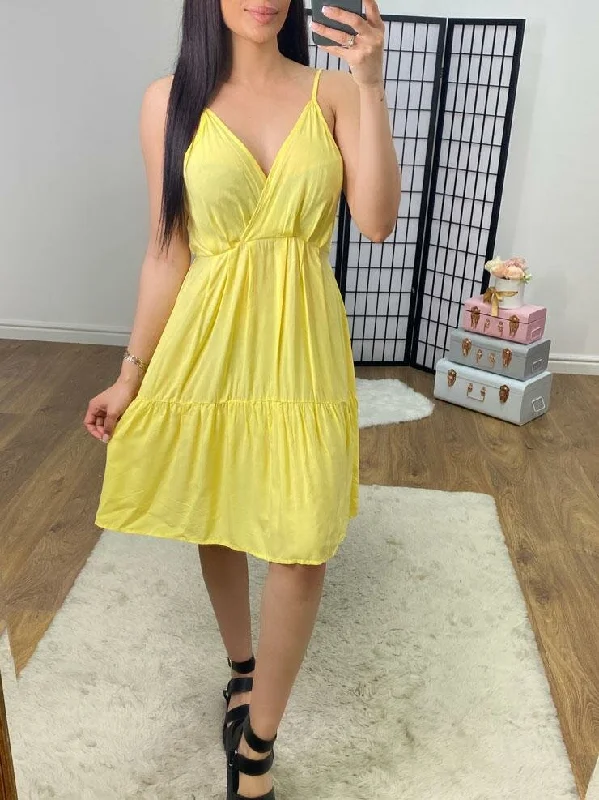 Deal Dash Kews Wrap Effect Tie Back Cami Dress