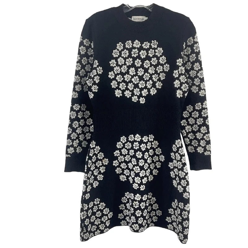 Price Cut Marimekko Black Cream Floral Knit Wool Sweater Dress, Women’s Size S, Preowned