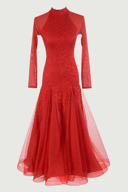 Midnight Madness High Collar Ballroom Dresses Women Skirt Lady's Elegant Lace Standard Dress Midnight Madness High Collar Ballroom Dresses Women Skirt Lady's Elegant Lace Standard Dress