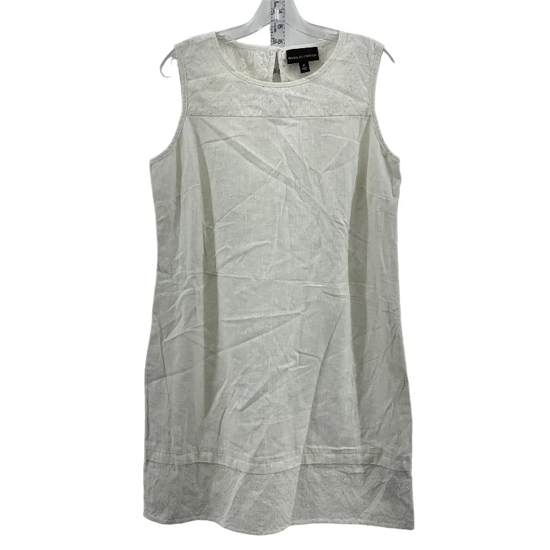 Act Fast Dana Buchman Women's White Linen Shift Dress Size 14 Preowned