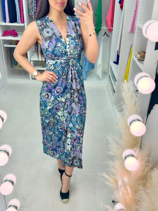 Instant Savings Edonia Abstract Print Wrap Effect Dress
