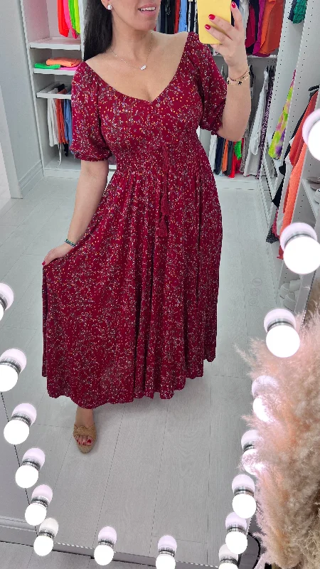 Limited Availability Judy Ditsy Print Elasticated Waist Maxi Dress