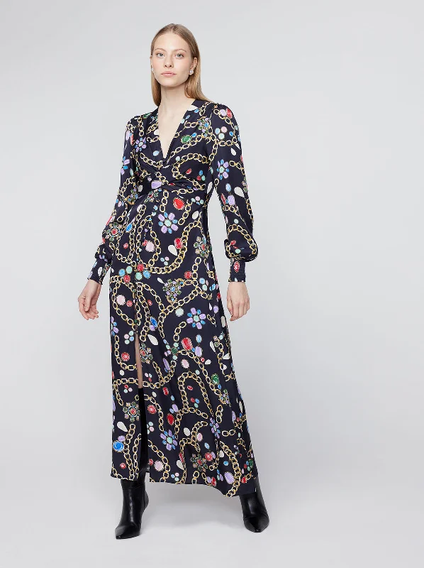 Exclusive Online Offer Aurora Black Chain Print Maxi Dress