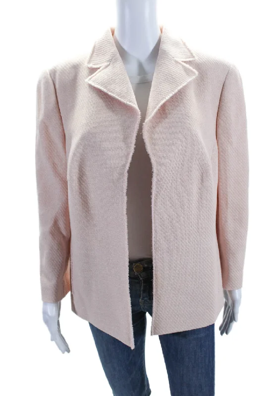 Deep Discounts Akris Womens Button Down Long Sleeves Jacket Light Pink Wool Blend