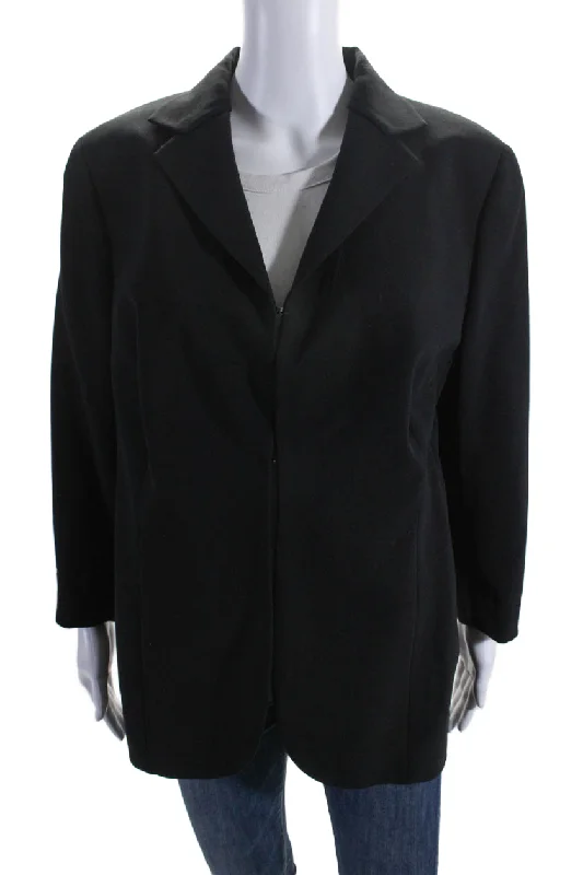 YEAR-End Sale Akris Womens Long Sleeves Hook Closure Blazer Jacket Black Wool