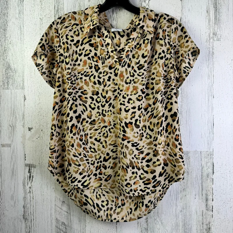 Amazing Deals Animal Print Blouse Short Sleeve Cabi, Size S