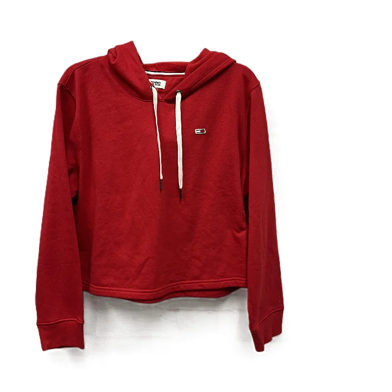 Discount Deals Athletic Sweatshirt Hoodie By Tommy Hilfiger In Red, Size: L
