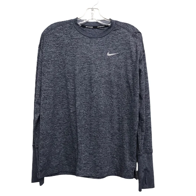 Seasonal Clearance Athletic Top Long Sleeve Crewneck By Nike Apparel In Blue, Size: M