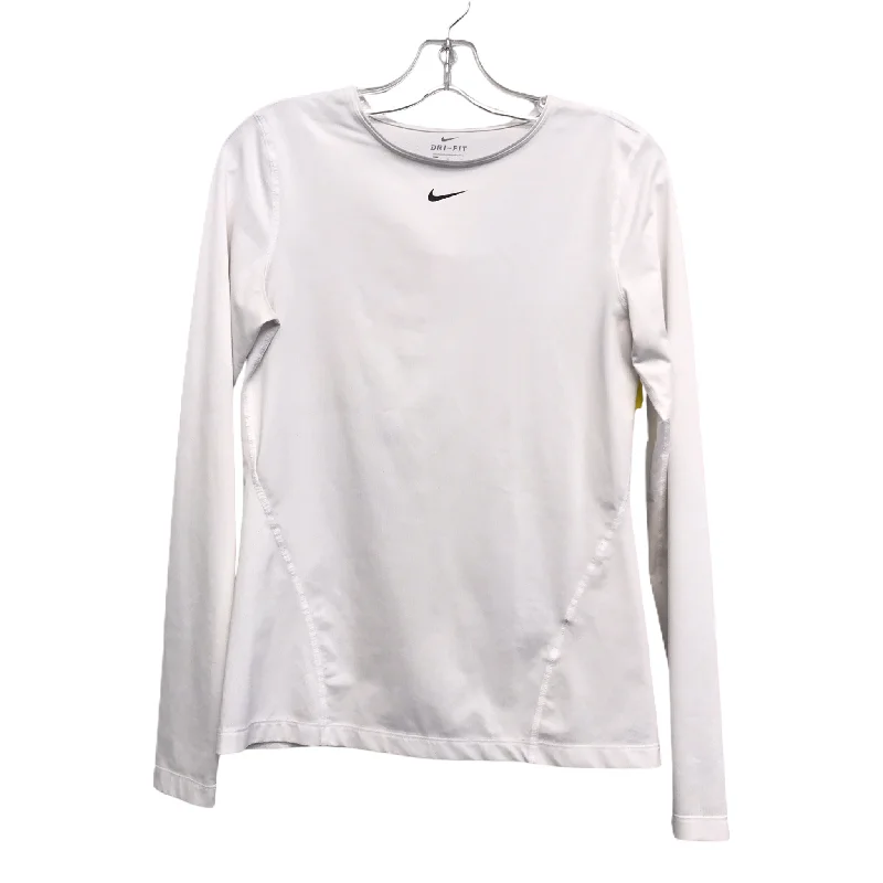 Price Blitz Athletic Top Long Sleeve Crewneck By Nike Apparel In White, Size: S