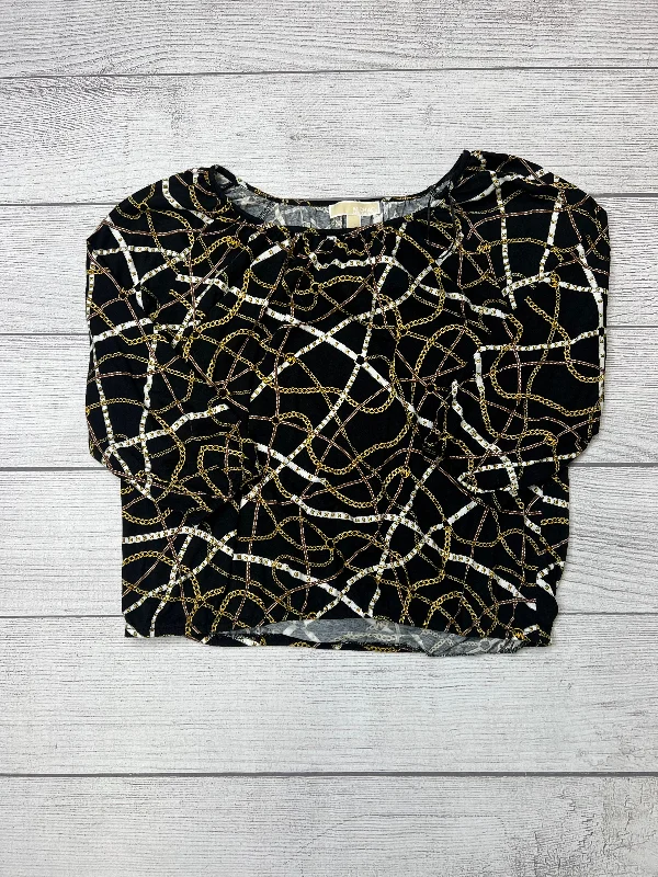 Low Prices Black Gold Top Long Sleeve Designer Michael Kors, Size L